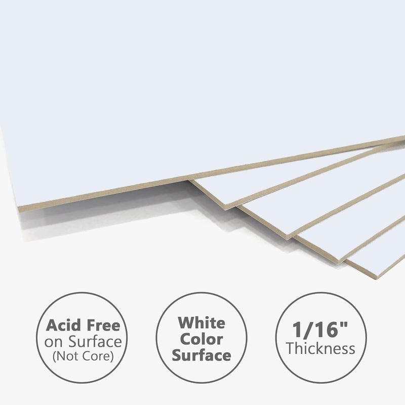 Somime 10-Pack White Uncut Picture Frame Backing Board,Acid Free 8x10 White Matte Picture Board for Photos - Image 4
